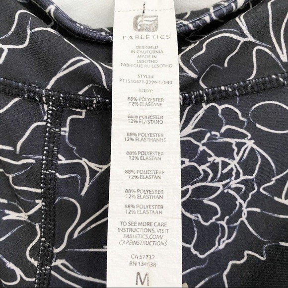 Fabletics Salar Silver Blue Floral Print Leggings - Picture 7 of 8